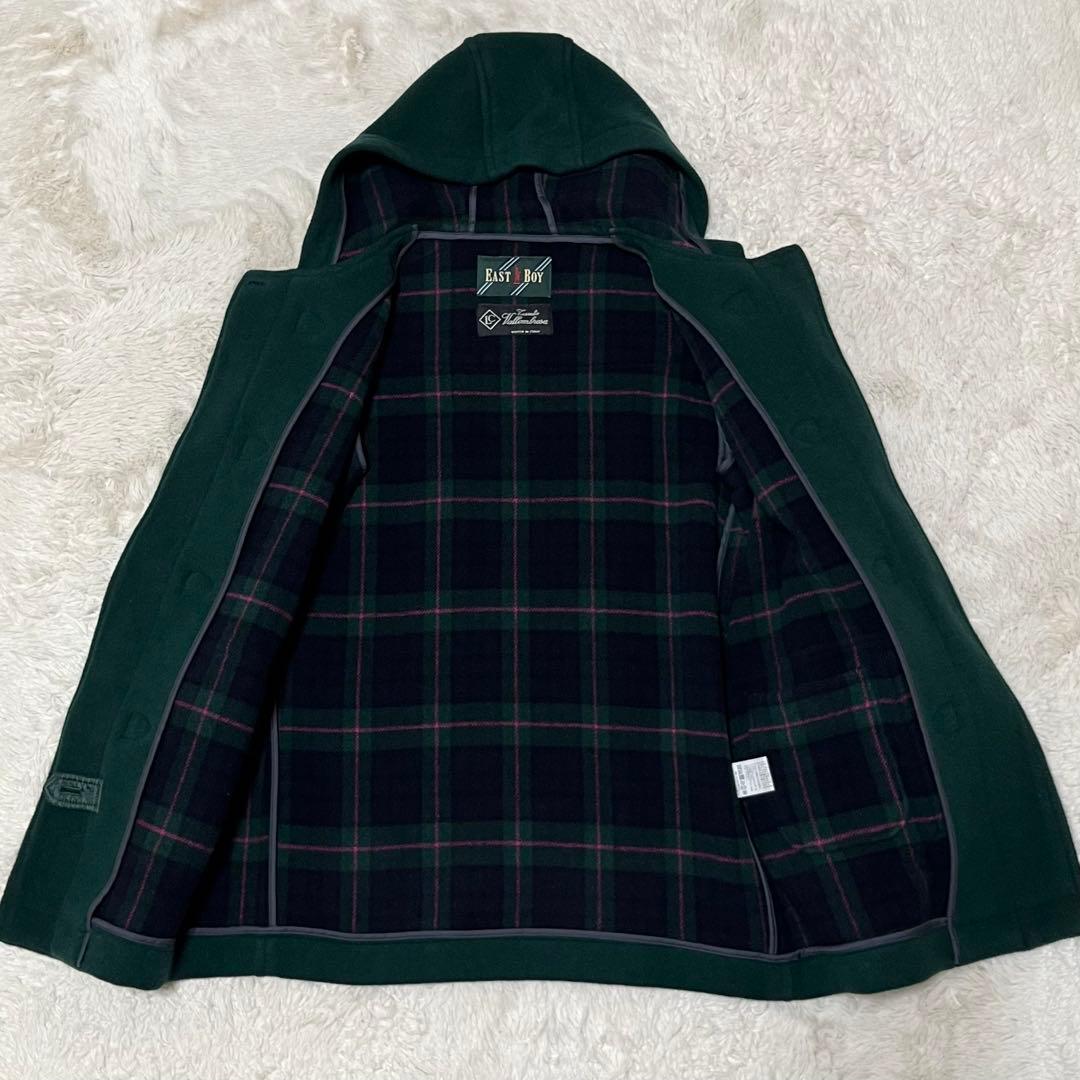 未使用級　イーストボーイ　バロンブロッサ　ダッフルコート　チェック　緑　M L