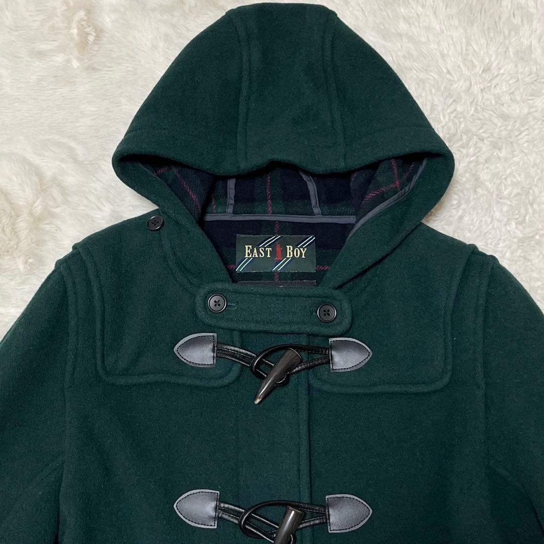 未使用級　イーストボーイ　バロンブロッサ　ダッフルコート　チェック　緑　M L