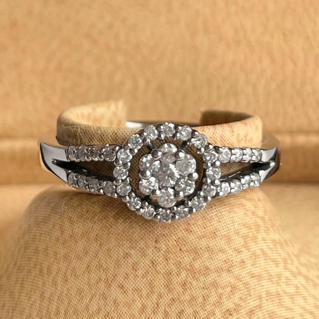 SV925 0.30刻印 フラワーデザイン シルバーリング 13号