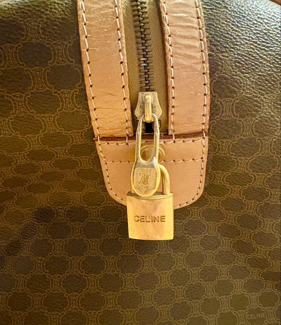 CELINE セリーヌ ボストンバッグ マカダム柄 オールドセリーヌ 鍵付き