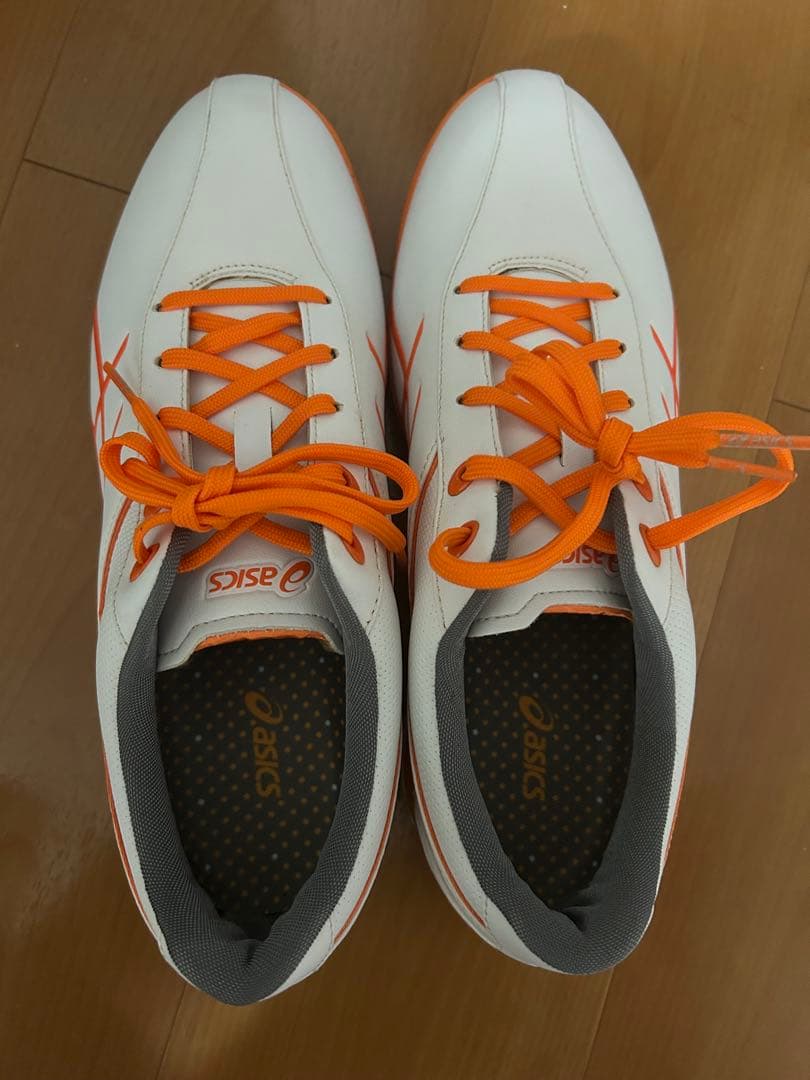 ASICS ゴルフシューズ ホワイト/オレンジ　26cm