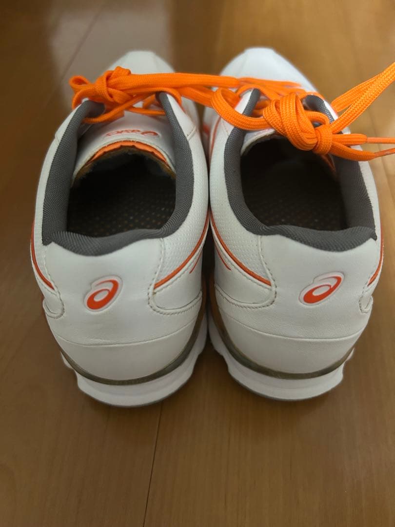 ASICS ゴルフシューズ ホワイト/オレンジ　26cm
