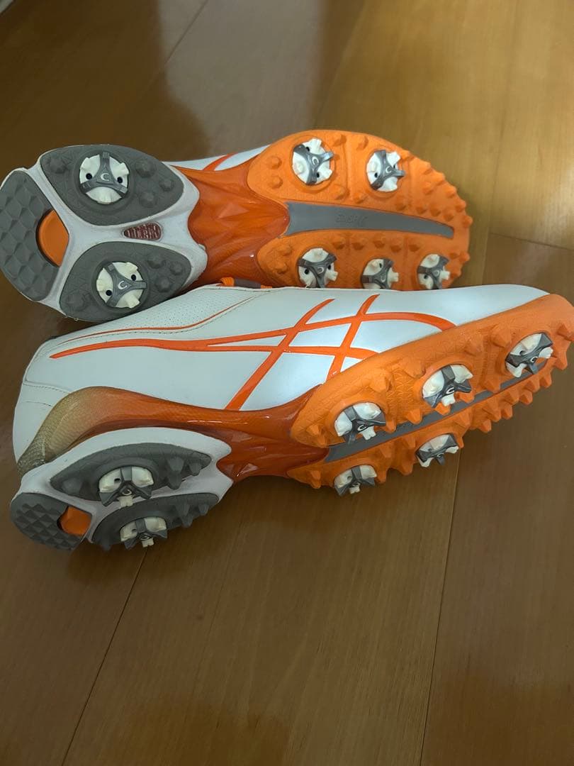 ASICS ゴルフシューズ ホワイト/オレンジ　26cm