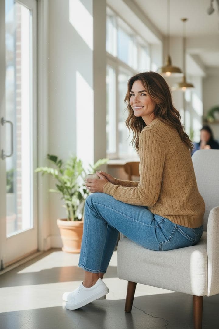 【訳あり】新品 ポロラルフローレン レディース ケーブルニット キャメル L