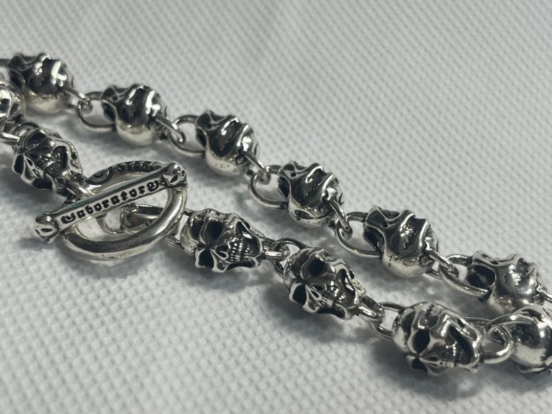 【新品】STERLING SILVER スカル ブレスレット