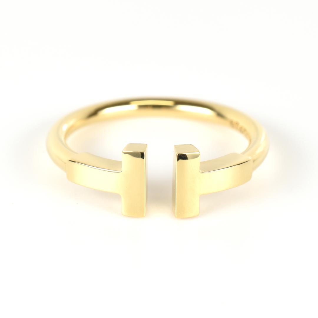 【新品仕上げ済】TIFFANYティファニー Tワイヤーイエローゴールドリング