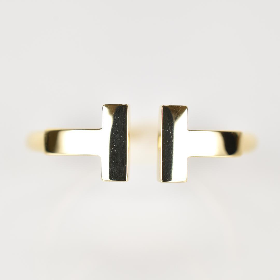 【新品仕上げ済】TIFFANYティファニー Tワイヤーイエローゴールドリング