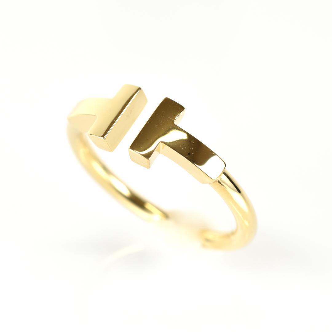 【新品仕上げ済】TIFFANYティファニー Tワイヤーイエローゴールドリング