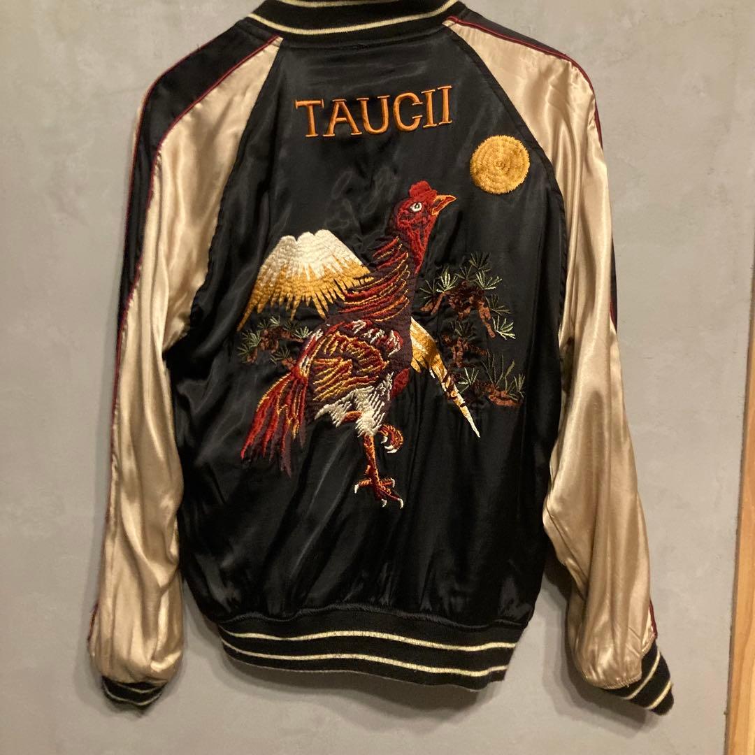 Houston スカジャン 顔虎　沖縄　Okinawa TAUCII 緑　黒