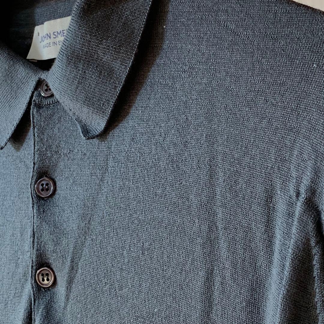 ジョンスメドレー JOHN SMEDLEY ニットポロ グレー