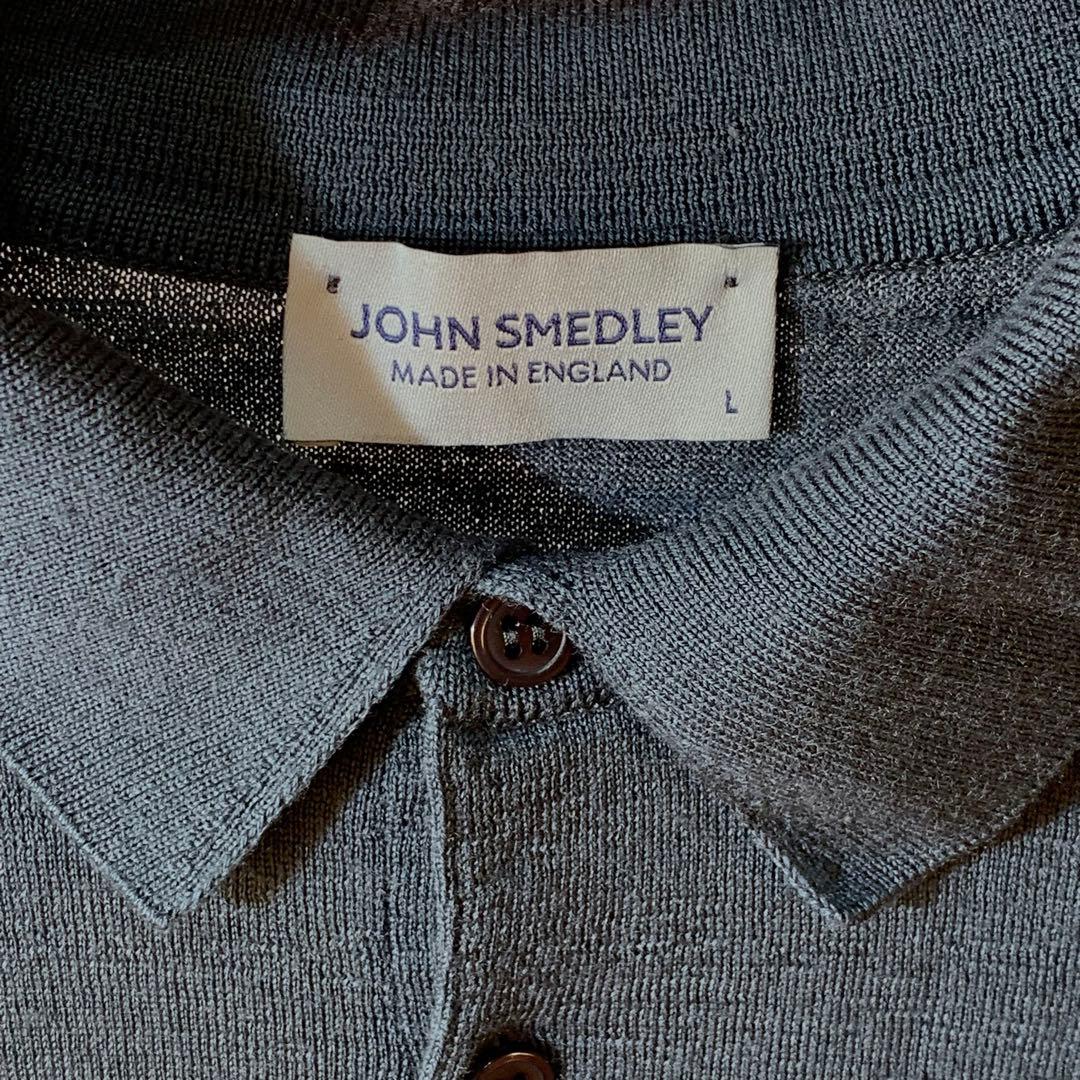 ジョンスメドレー JOHN SMEDLEY ニットポロ グレー