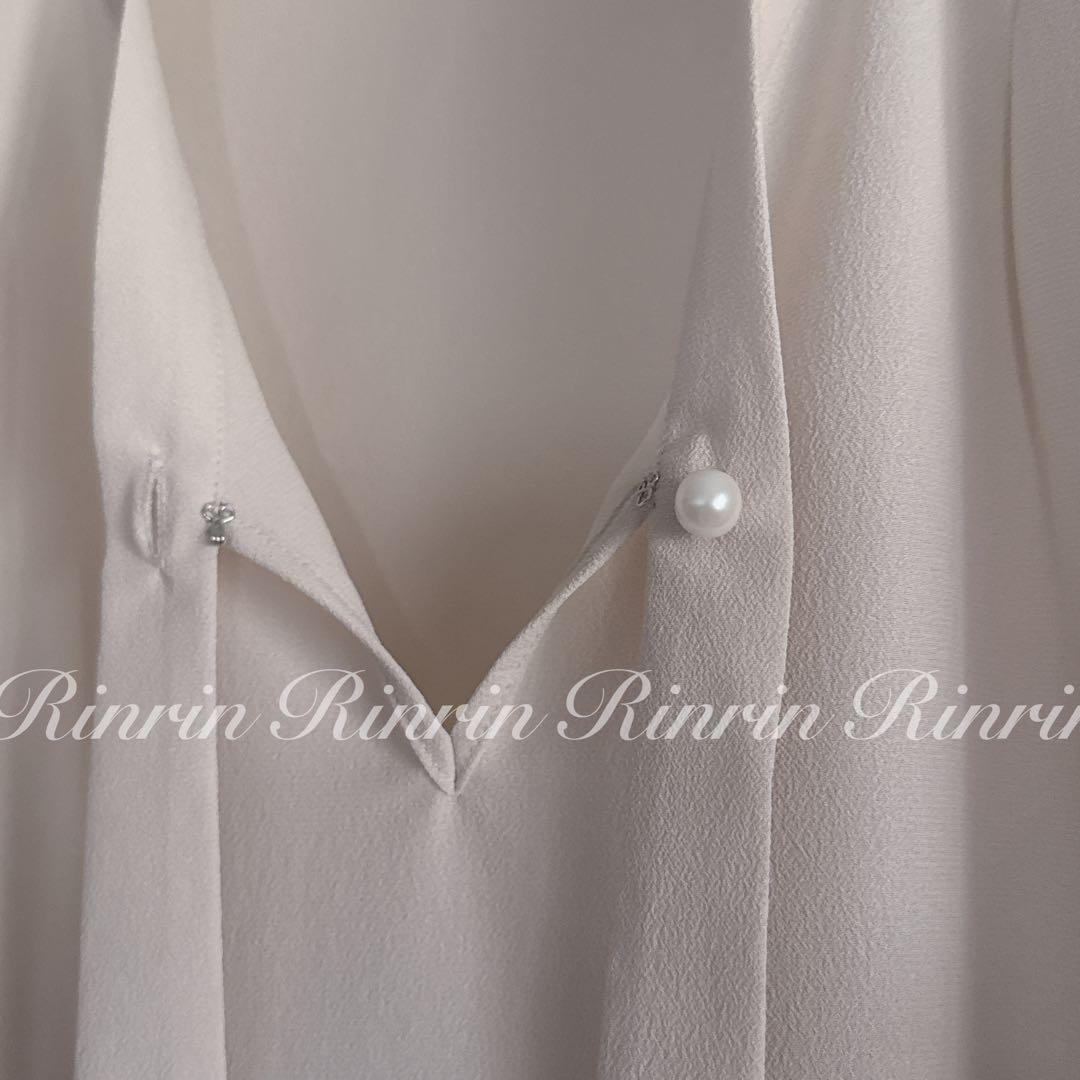 【美品】ANAYI ジョーゼットボウタイブラウス 38