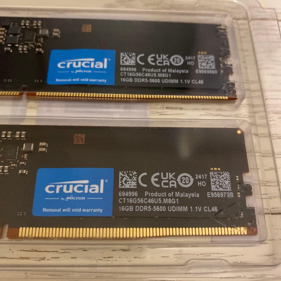 crucial DDR5-5600 メモリー 16GBx2枚組
