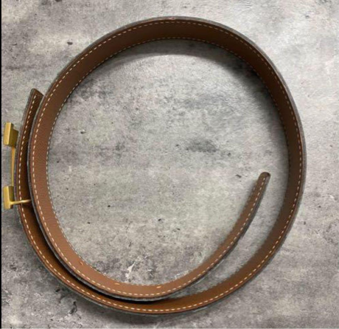 みな　美品　エルメス　コンスタンスレザー Hバックル リバーシブルベルト