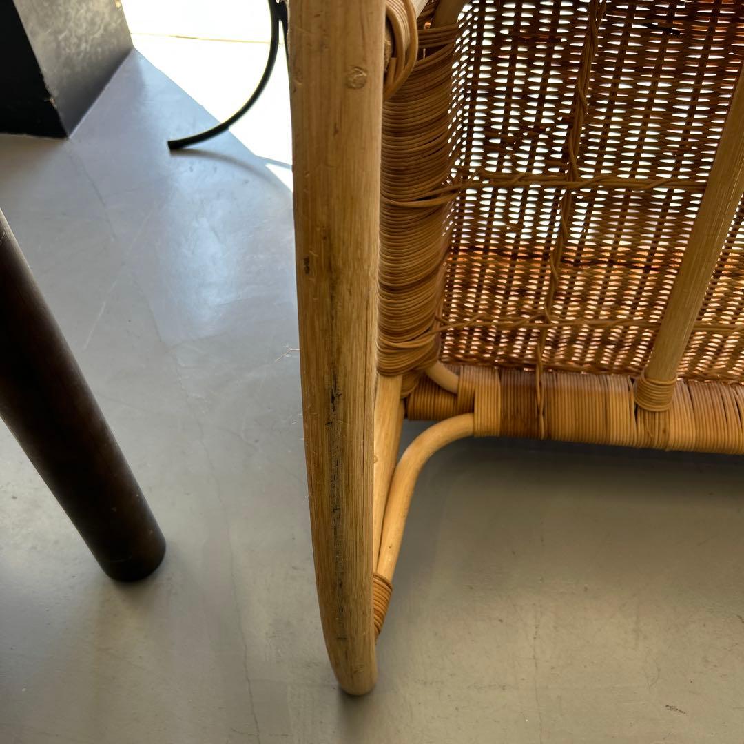 チェア付きベビーベッド　ラタンゆりかご