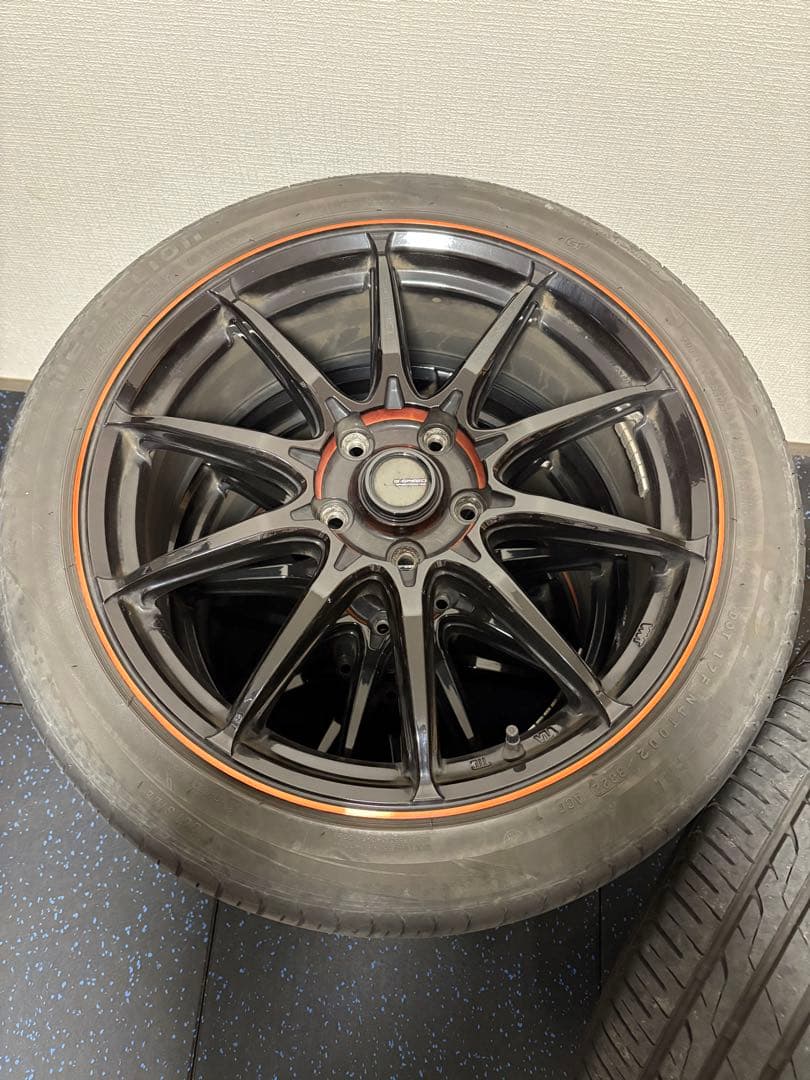 Gスピード215/45R18 ブラックホイールセット 5穴 4本