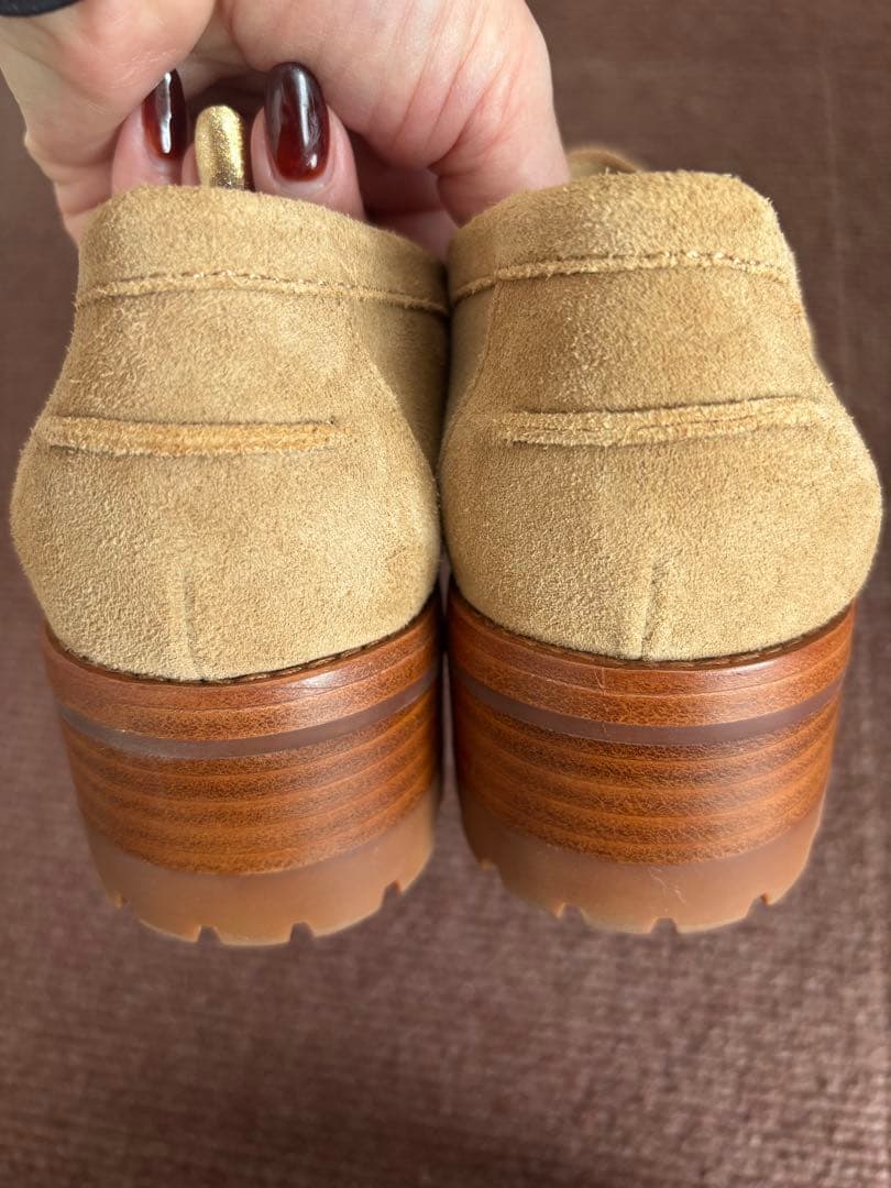 美品ラルフローレンLAUREN ベージュ スエード ローファー　24.0 US7