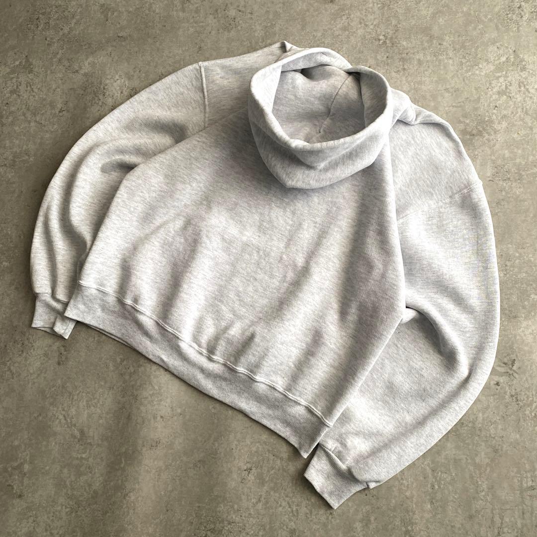 神サイズ 90s ラッセル 無地 パーカー USA製 L シルバー グレー