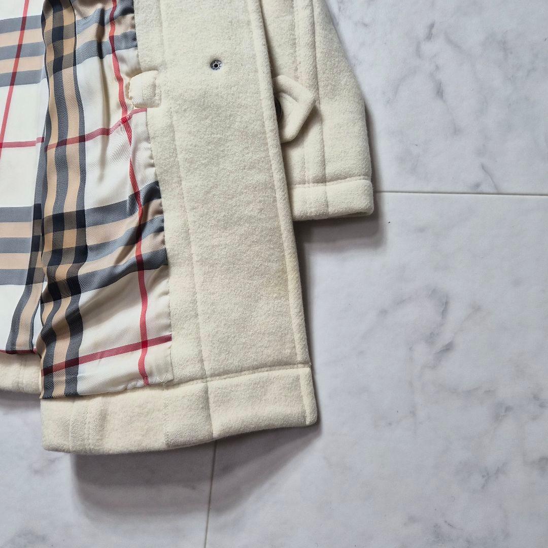 バーバリーブルーレーベル ダッフルコート メガチェック アンゴラ混 M