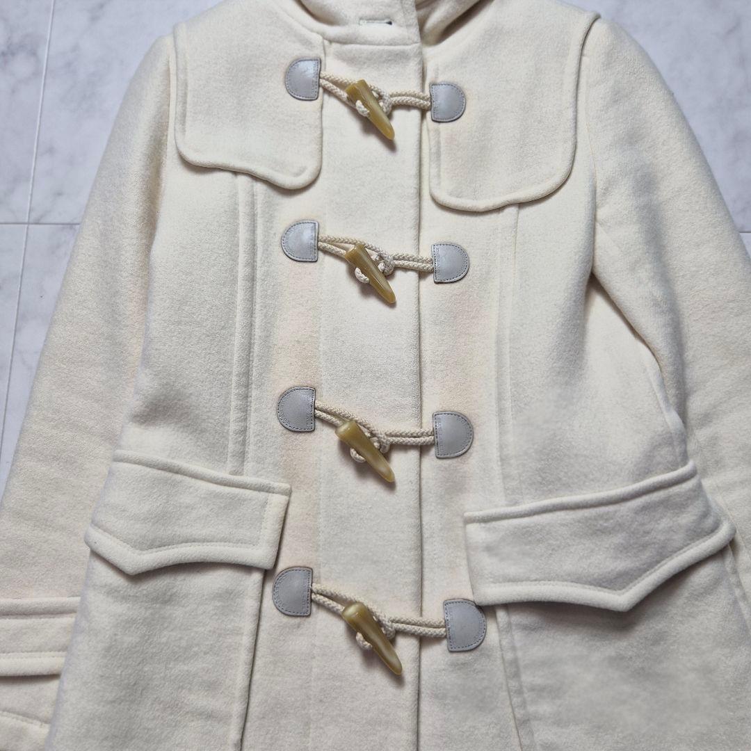 バーバリーブルーレーベル ダッフルコート メガチェック アンゴラ混 M