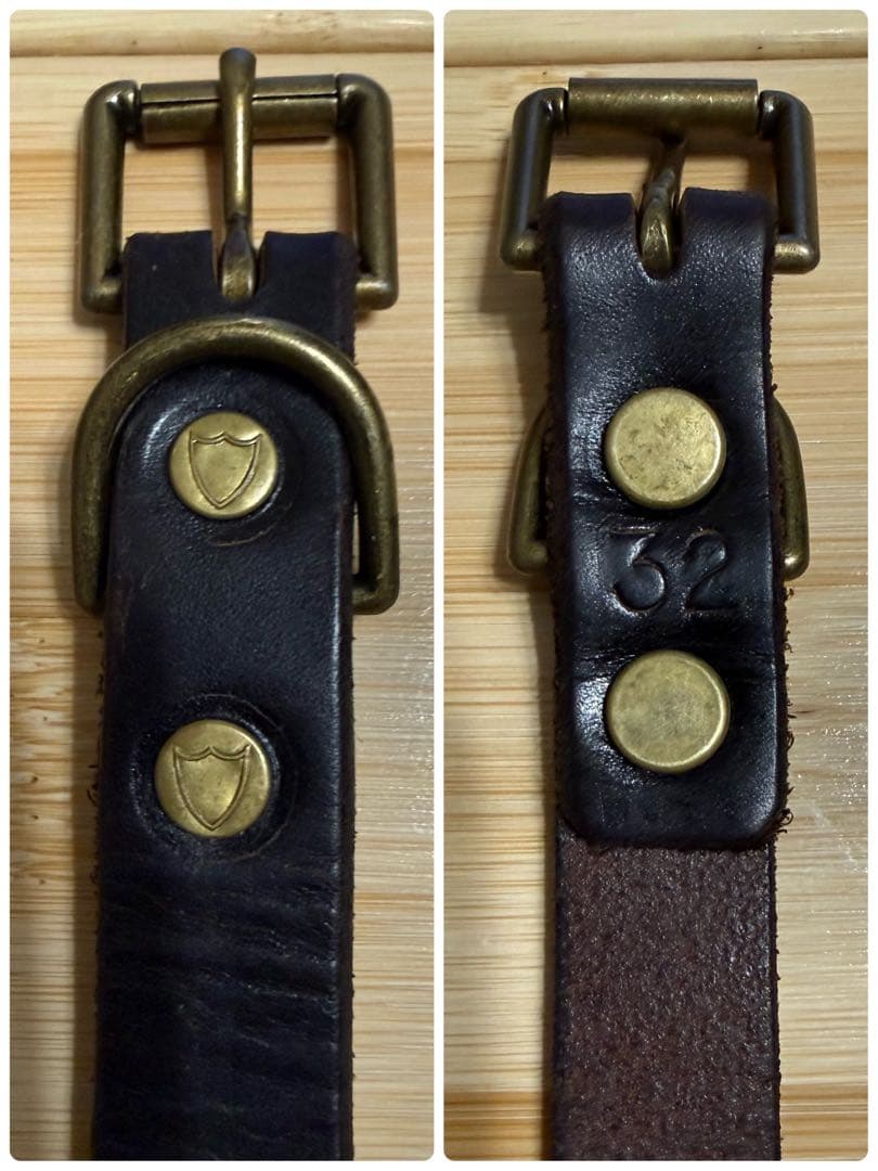 ⭐️美品⭐️HTC⭐️フラワースタッズ⭐️ナロー⭐️ブラック(茶芯)⭐️ブラススタッズ⭐️32