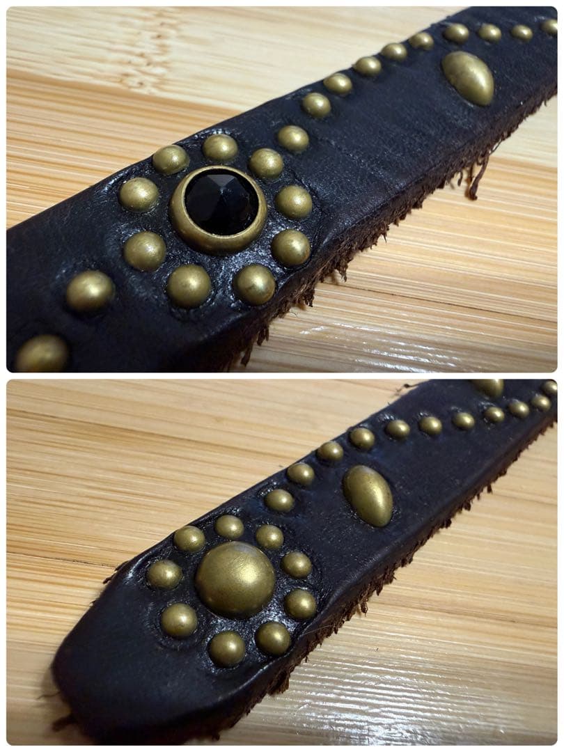 ⭐️美品⭐️HTC⭐️フラワースタッズ⭐️ナロー⭐️ブラック(茶芯)⭐️ブラススタッズ⭐️32