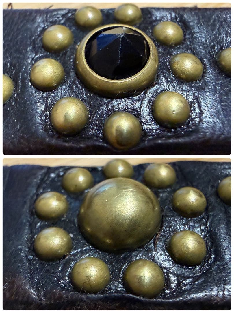 ⭐️美品⭐️HTC⭐️フラワースタッズ⭐️ナロー⭐️ブラック(茶芯)⭐️ブラススタッズ⭐️32