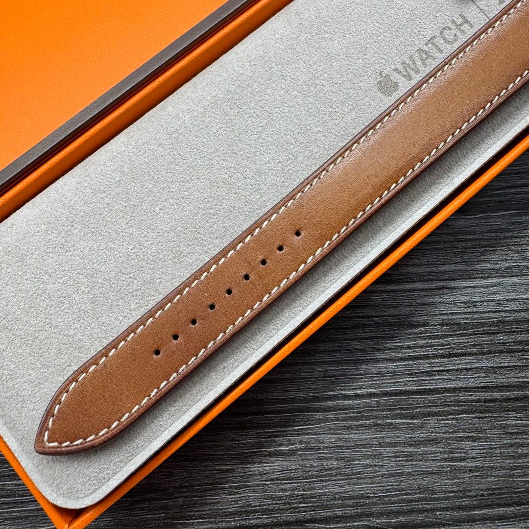 2869 Apple Watch エルメス　ブラウン　ドゥブルトゥール　二重