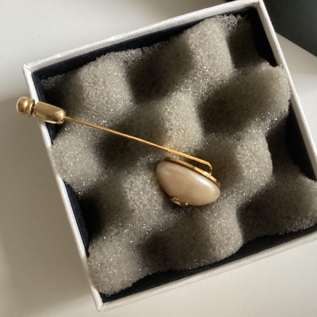 CHANEL ヴィンテージ ピンブローチ フェイクパール ゴールド ココマーク