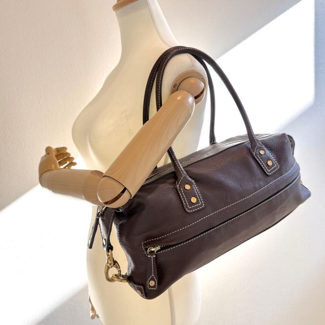 【良品】CELINE トリオンフ刻印　ボストンバッグ　EASTWEST　マカダム