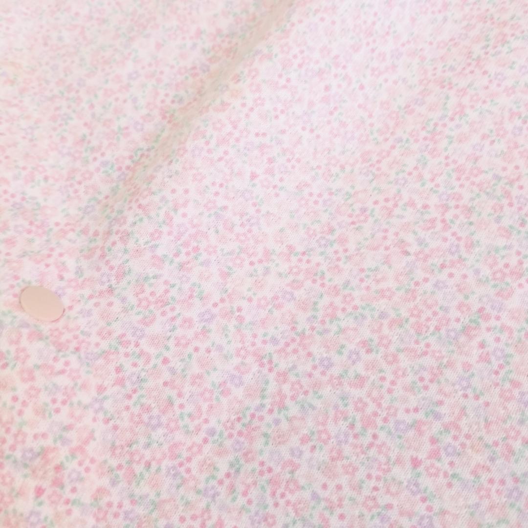 3600 3596【美品】 ファミリア ロンパース 70 長袖 ピンク 花柄
