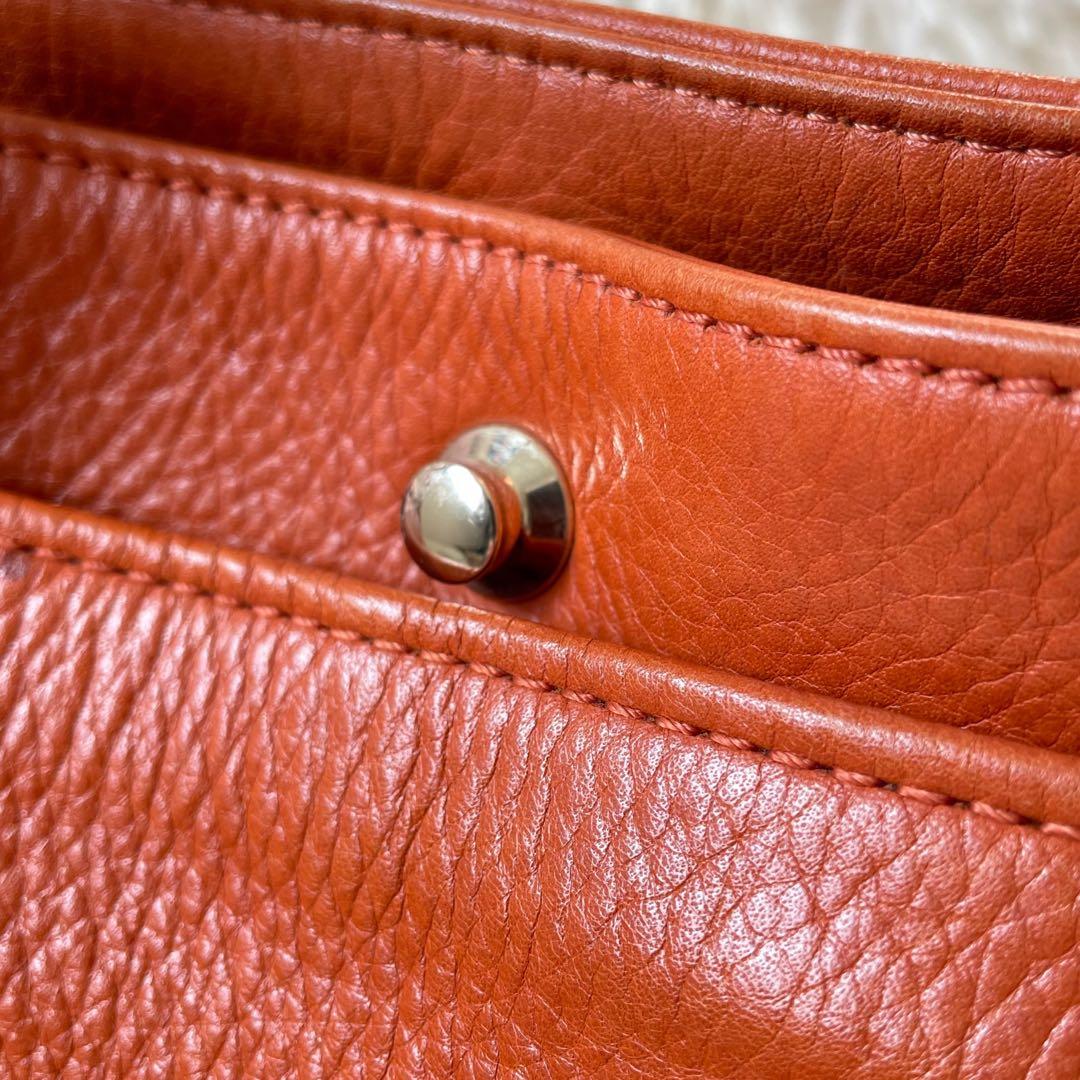 aniaryアニアリ ブラウンレザートートバッグA4収納可能 肩掛け可能