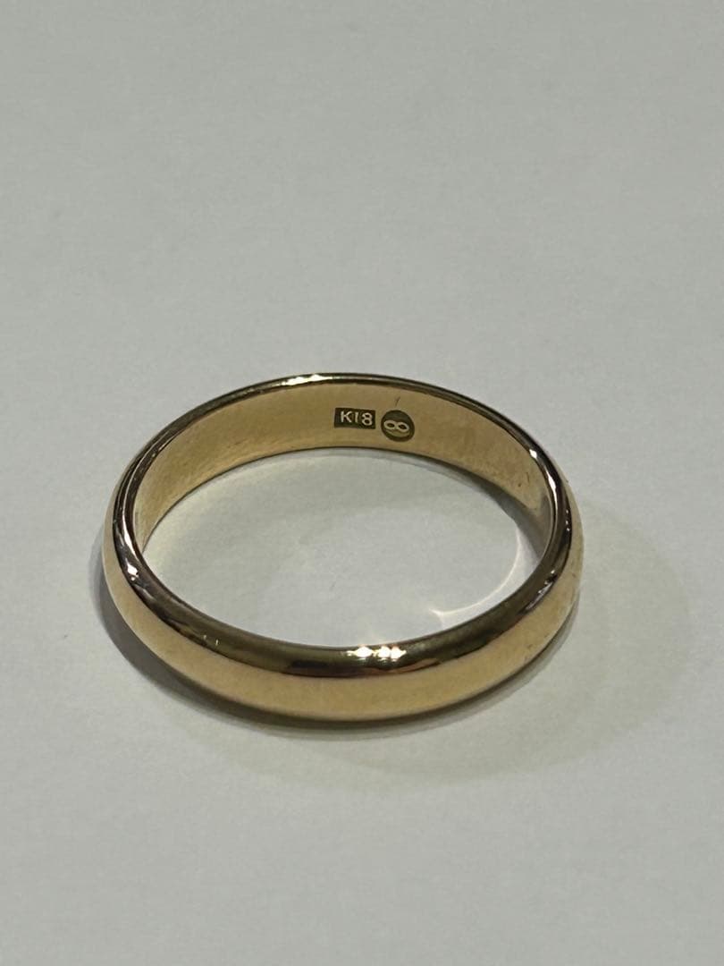 18金　k18 甲丸リング　#8