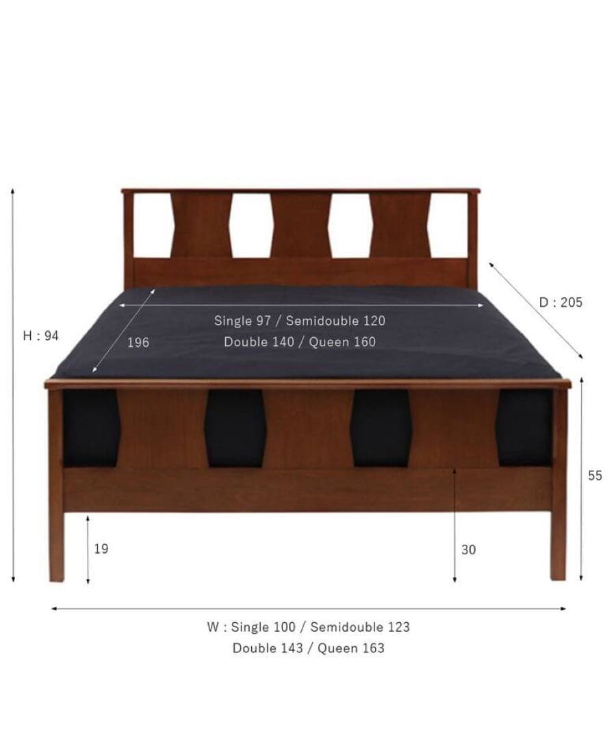 ACMEオリジナルBROOKSシリーズのダブルベッド（フレームのみ）