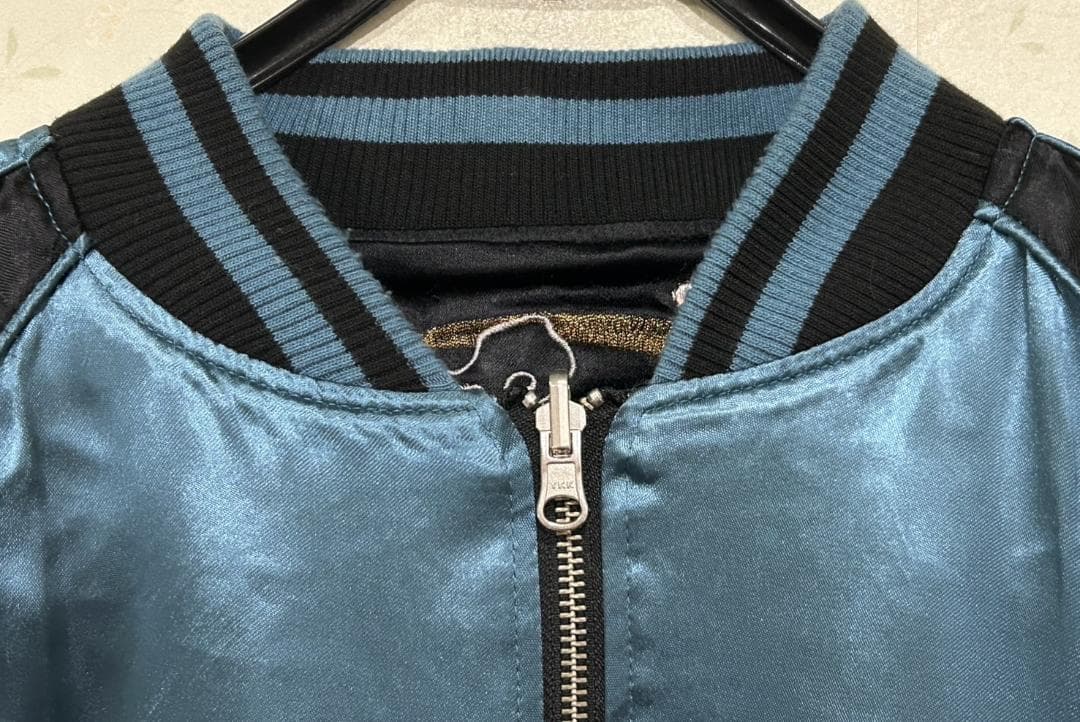 ＊カラクリ 絡繰魂 粋 和柄 羽衣 天女 龍 刺繍 リバーシブル スカジャン M