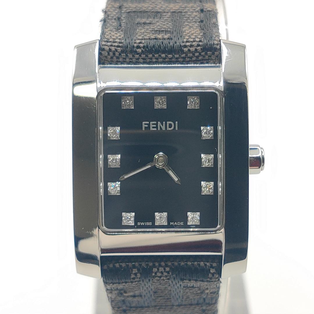 FENDI　フェンディ　7000L　12Pダイヤ　レディース腕時計　ズッカ柄