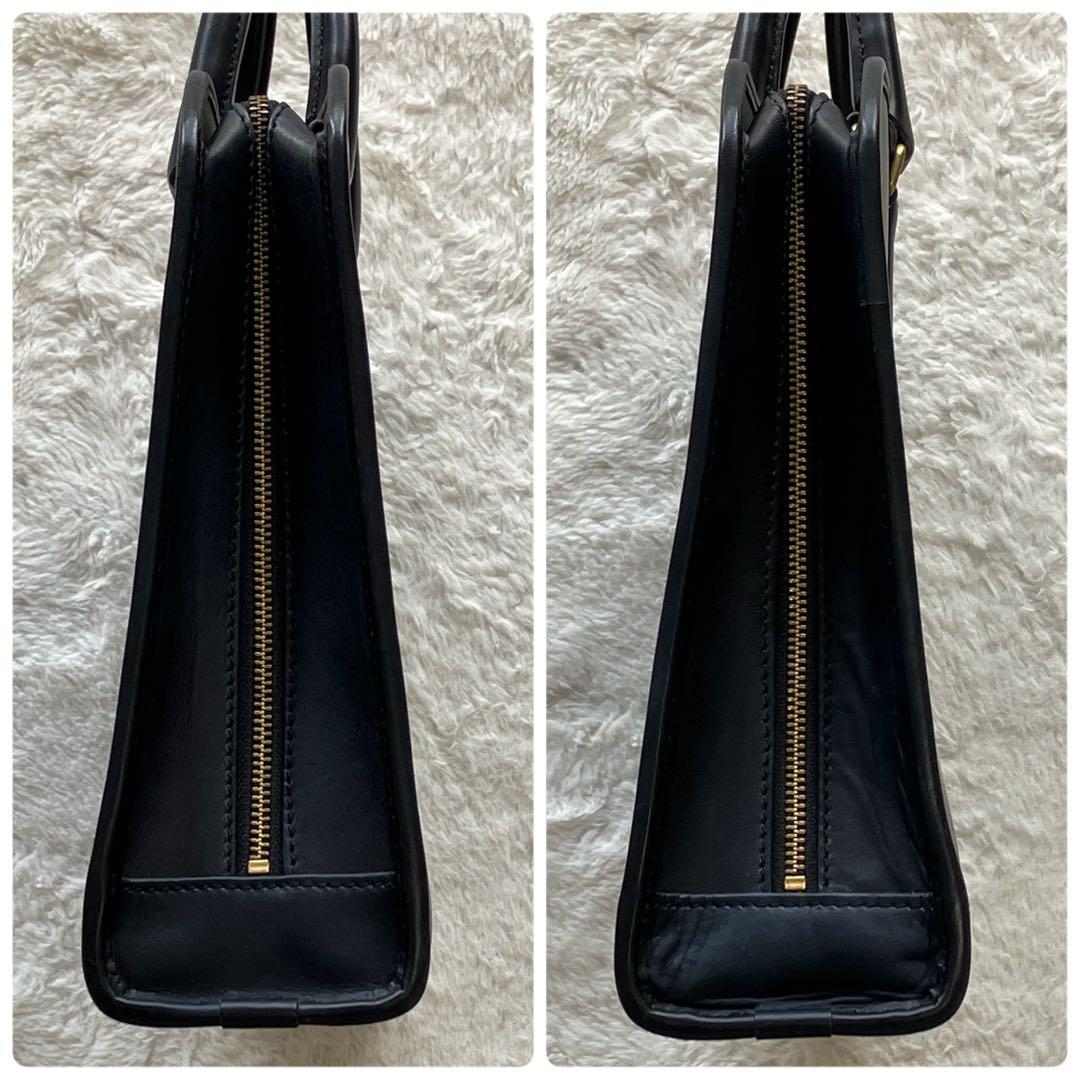 タケオキクチ 日本製 2way レザー ビジネスバッグ ブリーフケース ネイビー