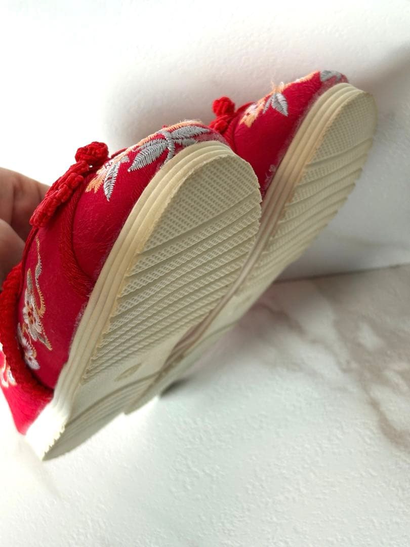 キャサリンコテージ　いにしえ華車・桃✖️赤　草履シューズセット