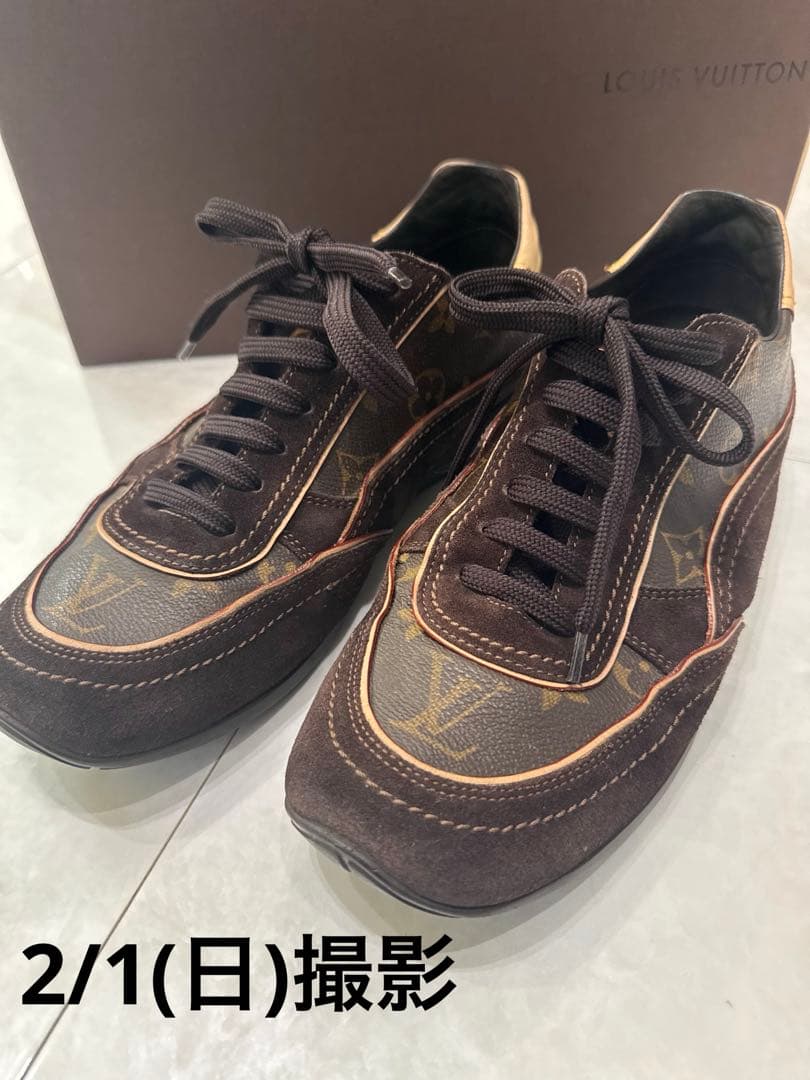 中古LOUISVUITTONモノグラム靴スニーカー6 1/2(25.5)ヴィトン