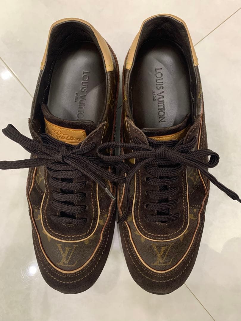 中古LOUISVUITTONモノグラム靴スニーカー6 1/2(25.5)ヴィトン