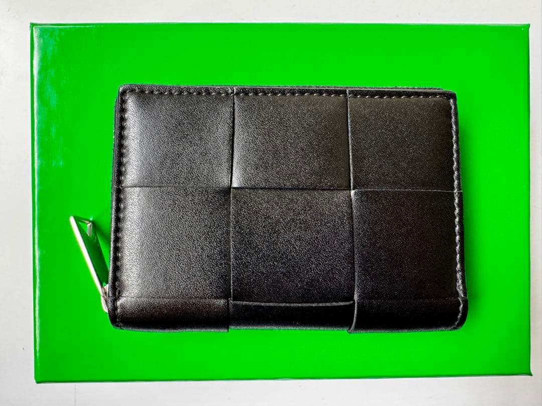 ボッテガヴェネタ 財布 二つ折り ファスナー カセット ブラック ケース