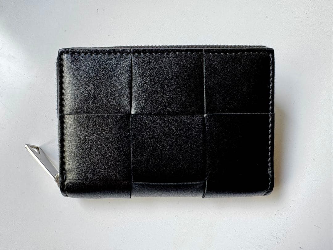 ボッテガヴェネタ 財布 二つ折り ファスナー カセット ブラック ケース