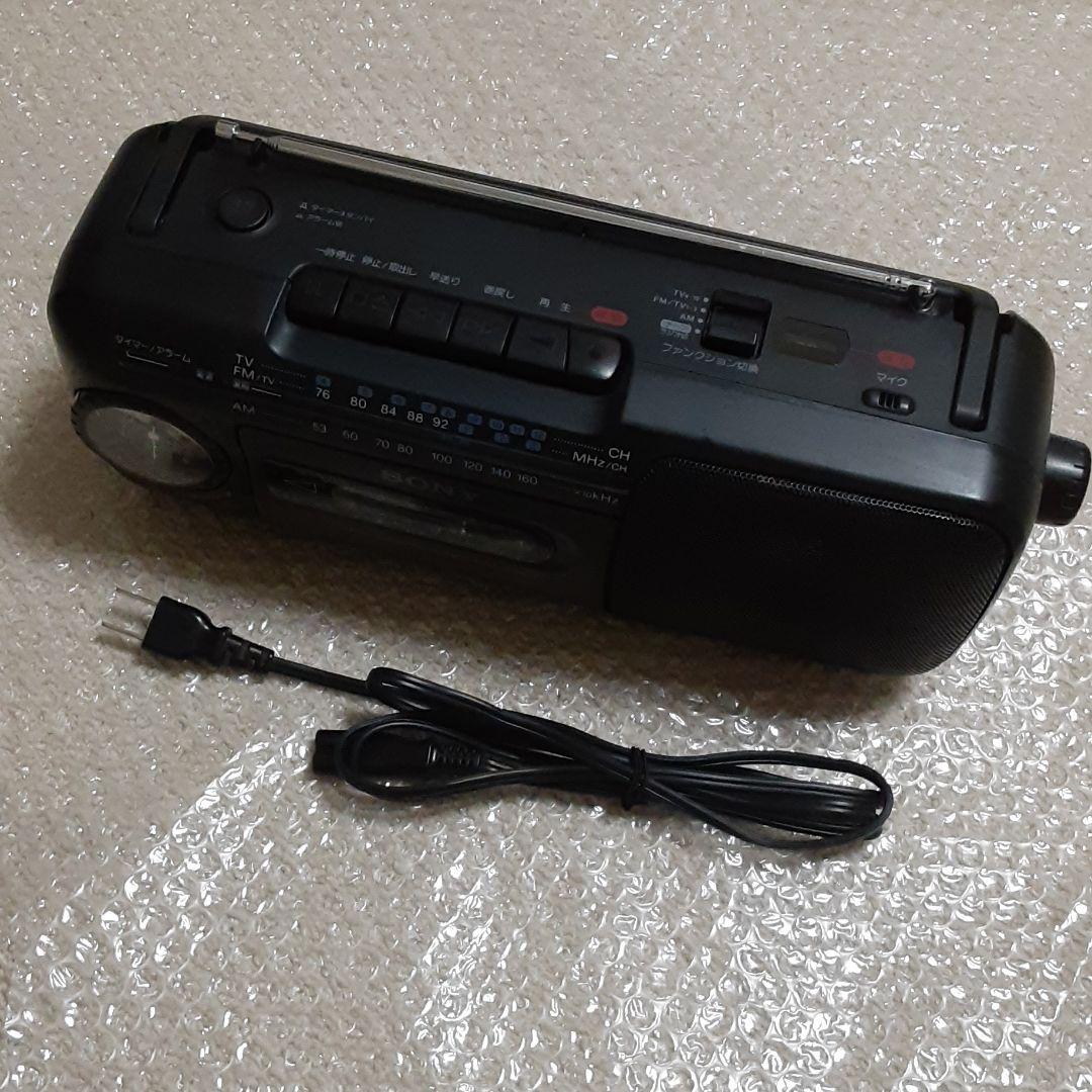 c　良品　渋い　カッコイイ　SONY 　ラジカセ　　レトロ家電　　ブラック