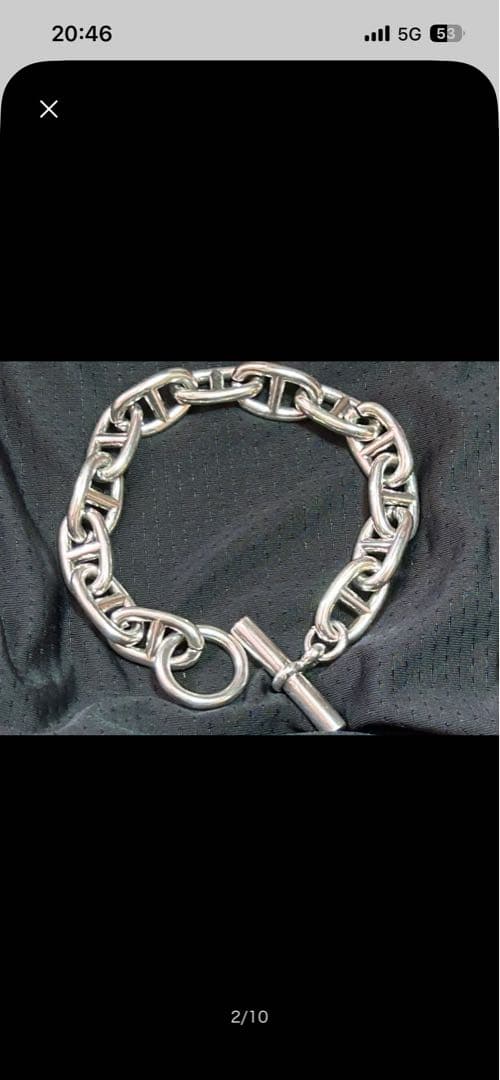 シルバー925　大アンカーチェーンブレスレット　12コマ ブレスレット シルバー