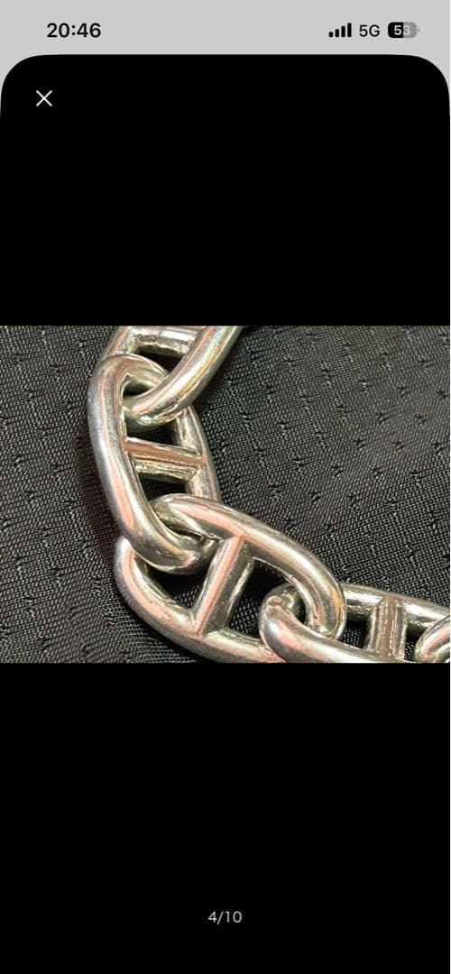 シルバー925　大アンカーチェーンブレスレット　12コマ ブレスレット シルバー