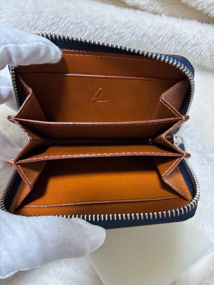 ぱ*だ様 未使用 土屋鞄 ブライドル ファスナーパース ネイビー 本革