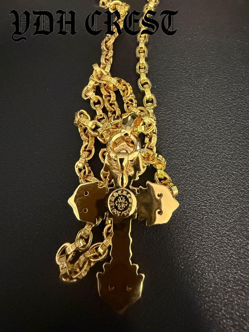 ★CKRGT　22K金メッキS925　チャクラ型クロス＊ストーン　刻印有り