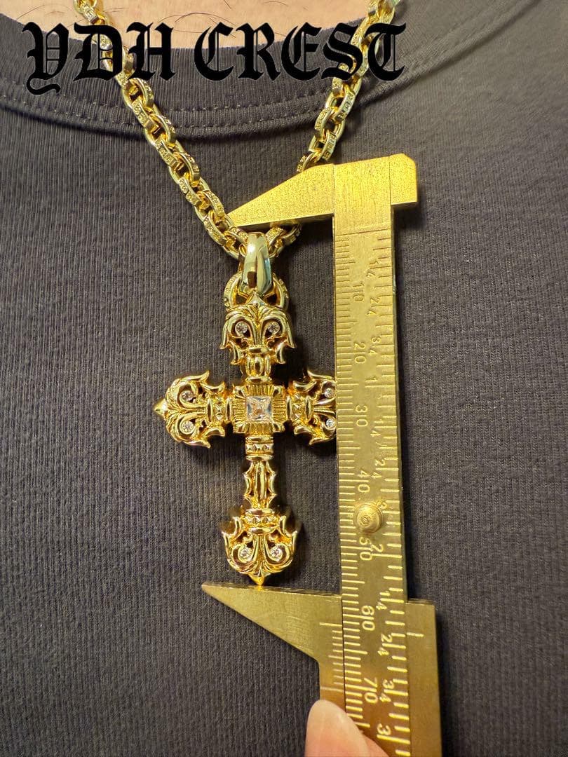 ★CKRGT　22K金メッキS925　チャクラ型クロス＊ストーン　刻印有り