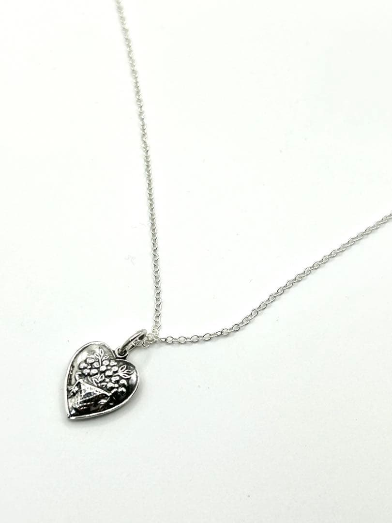 ビンテージ　スウィートハートネックレス　花束　シルバー925 刻印