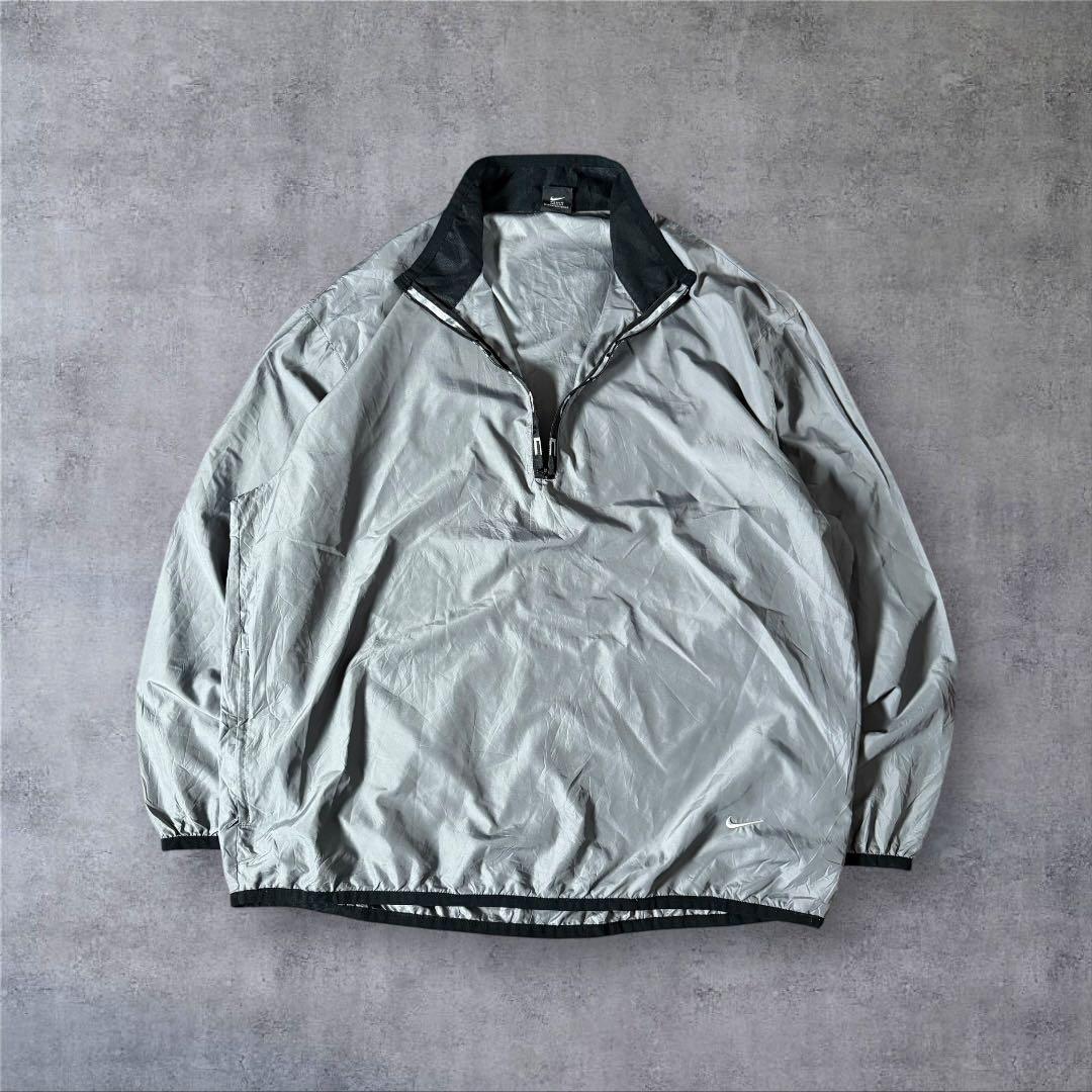 248古着00年代NIKEナイキハーフジッププルオーバー刺繍口ゴスウッシュ元ネタ